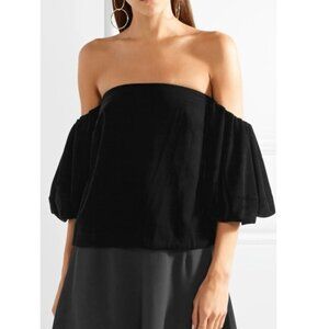 Elizabeth and James Simmy Black Velvet Off Shoulder Top Size 2